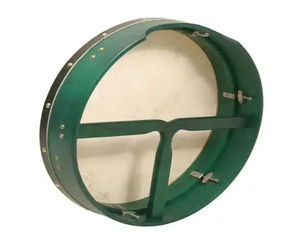 Tambor Bodhrán Marrón Oscuro Grabado a Mano, Instrumento de Percusión Chamánico con Parches de Piel de Cabra y Piel de Oveja - Product Image 1