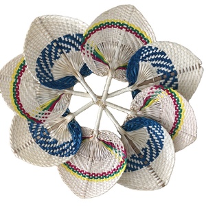 Hot Selling Woven <b>Bamboo</b> Handfan Handmade <b>Straw</b> Leaf Fan For Rustic Wedding Decoration Summer Cooling Gift - Macy - Product Image 3