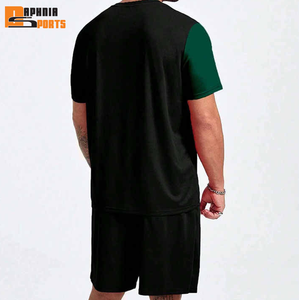 Custom 100% Cotton Midweight Printed Eco-Friendly T-shirt <b>Shorts</b> Men's 2-Piece Set High Quality 2-Tone Plus Size Stylish - Product Image 4