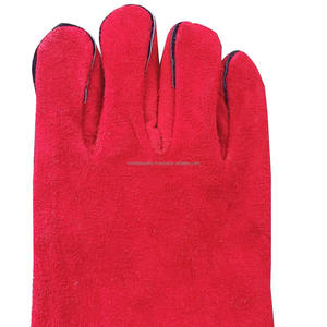 OEM Heavy-Duty Sheep Split Leather Full-<b>Finger</b> <b>Gloves</b> Double Palm Safety <b>Gloves</b> Industrial Fireproof Anti-Cut Features for - Product Image 3