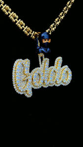 Colgante de moissanita Fianza personalizada Nombre personalizado Iced Out Bling Diamond 925 Plata de ley Hip Hop Carta Colgante de moissanita - Product Image 2