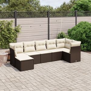 Grande divano da giardino in Poly Rattan marrone con mobili da esterno Premium in acciaio verniciato a polvere - Product Image 1