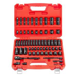 Juego de 64 Piezas de Herramientas para Reparación de Automóviles, Juego de Llaves de Impacto de 3/8, Barras de Extensión de 6 Piezas, Acero Cr-V, Estuche de Transporte, Tamaños Métricos y SAE - Product Image 1