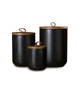 Trending Design Anti Rust Iron <b>Kitchen</b> <b>Storage</b> Jar With Airtight Wooden Lid For Long Lasting Performance - Product Image 1