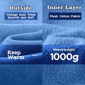 Sweat-shirts à capuche personnalisés en gros à double fermeture éclair, coupe oversize, épais, pour hommes, effet délavé, thermiques, à double zip - Product Image 6