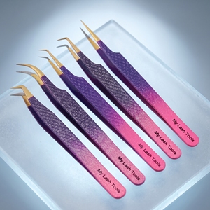 Pinzas de Acero Inoxidable con Punta de Fibra CrossEdge Corporation para Extensiones de Pestañas, Herramienta de Aplicación Clásica para Volumen - Product Image 1