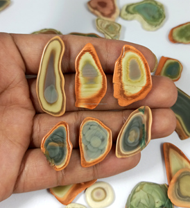 Wholesale Natural Polished Healing Crystal Crafts Imperial Jasper Slice for Pendant Jewelry Making Wholesale Lot - Product Image 1