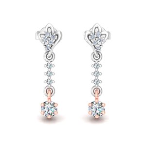 Luxury Designer Round Cut Lab Grown Diamond 14K Gold IGI Certified <b>Earring</b> <b>Tops</b> for Gift Party & Anniversary - Product Image 1