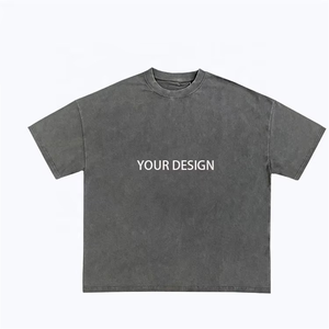 Camiseta Vintage con Logotipo Personalizado, Lavada con Ácido, para Hombre, 100% Algodón, Gruesa, Talla Grande, Impresión DTG/DTF, Corte Holgado - Product Image 5