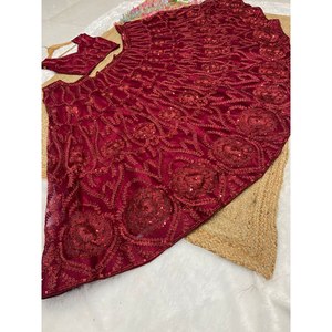 Latest Designer Beautiful Lehenga Choli with <b>Glitter</b> Dori Work for Weddings - Product Image 6