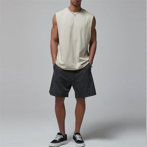 Débardeur de musculation personnalisé pour hommes, en coton tricoté, sans manches - Product Image 4
