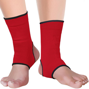 Red Polyester Cotton Breathable <b>Ankle</b> <b>Support</b> Sleeve Compression Wrap Unisex Adult Pull Sports Protective Guard for <b>Ankle</b> - Product Image 1