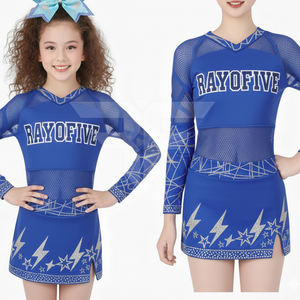 Paquete de Uniformes de Animadoras Personalizados en Verde, Ropa de Práctica Sublimada para Jóvenes y Accesorios, Uniformes de Animadoras al por Mayor - Product Image 4