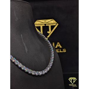 Luxury <b>Iced</b> <b>Out</b> Tennis <b>Chain</b> With VVS Lab Grown Diamonds In 925 Sterling Silver Hip Hop Fashion Jewelry By Trisha Jewels - Product Image 2