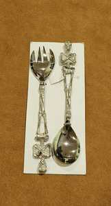 Luxury Home Accessories Table Decor Serving Accessories Kitchen Essentials Metal Flatware <b>Gold</b> Leaf Handle <b>Ornate</b> Handle Spoon - Product Image 3