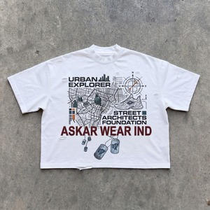 ASKAR เสื้อยืดคอกลมแขนสั้นผู้ชายสีขาว, เสื้อยืดผ้าฝ้ายทรงพอดีตัวระบายอากาศได้ดีขนาด220กรัม - Product Image 2
