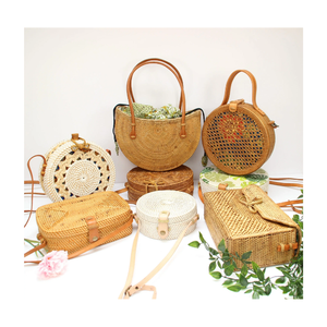 AVAILABLE Sustainable Premium Fashionable Rattan Handbag Hot Selling Eco-Friendly Woven Summer <b>Beach</b> <b>Bag</b> <b>Large</b> Capacity Tote - Product Image 1