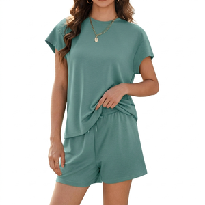 New Fashion Summer Wear Two Piece Shorts <b>Set</b> For Women's Best Manufacturer Solid Color Quick Dry Women's <b>Sets</b> Jogging Wear - Product Image 4