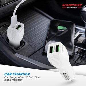 ROADPOWER (RP-MY-112) ที่ชาร์จในรถยนต์แบบ USB คู่ 2.4A พร้อมสายดาต้า และรองรับการใช้งานทั่วไป พร้อมระบบป้องกันอัจฉริยะ - Product Image 6