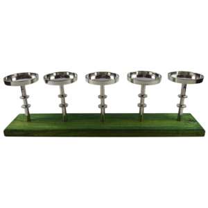 Silver Color Iron Waterproof Heat Resistant <b>Candle</b> Holder Wooden Base Painted New Style Home Villa <b>Dinner</b> Wedding Decor - Product Image 1
