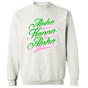 Sweat-shirt à col rond blanc AKA Graphic, manches longues, poignets côtelés, décontracté, en molleton pour femme, mode streetwear, pour tous les jours - Product Image 1