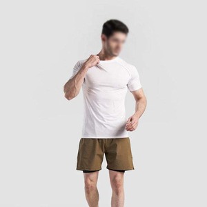 Pantalones Cortos Deportivos Casuales para Hombre, de Color Sólido, Secado Rápido, Cintura Elástica, Largo Medio, Marrón, Poliéster - Product Image 3