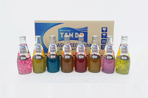 Venta al por mayor 290ML botella de vidrio Etiqueta Privada sabor fruta vegetal jugo bebidas OEM/ODM fábrica procesamiento Semilla de albahaca - Product Image 3