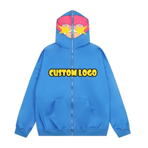 Fabricantes de sudaderas con capucha, impresión en relieve, venta al por mayor, sudaderas con capucha con cremallera completa, sudaderas con capucha personalizadas con logo impreso en 3D para hombre, sudaderas con capucha con impresión en relieve. - Product Image 3