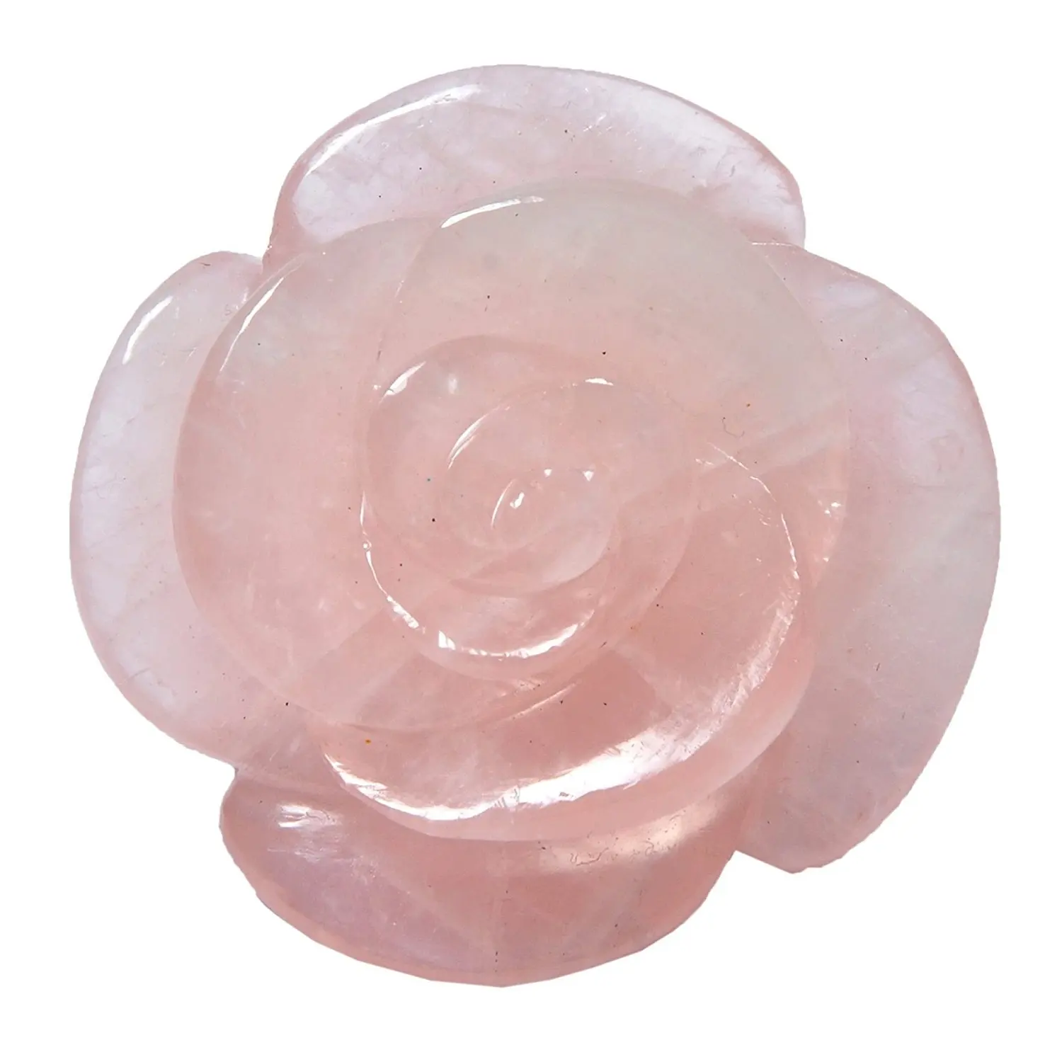 stone Carved Rose Flower crystal Rose Quartz natural stone healing flower Wholesaler