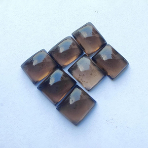 Natural Smoky Quartz Square Cabochon AAA+ Gemstone, Calibrated Polished Loose Stone - Product Image 5