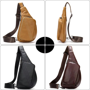 Bolso Bandolera de Cuero Genuino Personalizado para Hombre, Moderno, Deportivo, para Viajes, con Logotipo Personalizado - Product Image 3