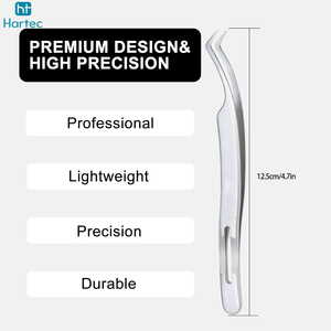 Good Supplier Durable Ergonomic Slotted Handle Eyelash Tweezers, Professional Stainless Steel Precision Tool for Lash Isolation - Product Image 3