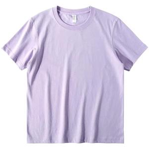 Camisetas para Hombre y Mujer, 300G, Gris-Púrpura, Cuello Redondo, Manga Corta, Camisetas Básicas de Algodón Puro para Mujer, Sencillas - Product Image 1