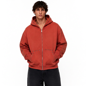 Sweat-shirt à capuche surdimensionné en molleton de coton épais pour homme, personnalisable avec impression au dos pour marque de vêtements - Product Image 1