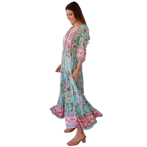 Vestido Maxi Smocked Estampado de Moda para Mujer - Product Image 3