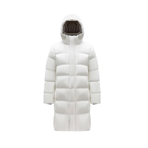 Long <b>Quilted</b> Winter Jacket With Detachable Hood Full Sleeves Zipper Closure Solid Color Polyester Shell Thick Warm Coat - Product Image 4