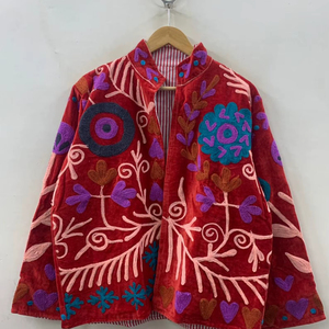 Trending Womens Boho Suzani Velvet <b>Jacket</b> Floral Hand Embroidered <b>Short</b> Coat Winter Style Wholesale Price - Product Image 1