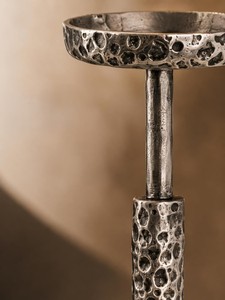 Antique Hammered Iron <b>Pillar</b> <b>Candle</b> <b>Holder</b> Metal <b>Black</b> Distressed <b>Pillar</b> <b>Candle</b> Dish Stand For Rustic Home Decor - Product Image 3