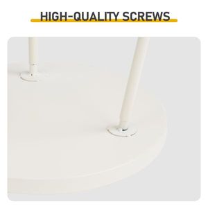 Tavolino da Patio Rotondo a 2 Livelli in Metallo Bianco Crema, Piccolo Tavolo Laterale per Interni ed Esterni, per Caffè o Uso Generale - Product Image 5