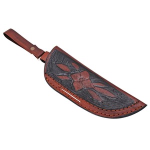 Étui à couteau en cuir avec logo personnalisé, fait main en cuir de vachette, étui de ceinture pour couteau à lame fixe, pour la chasse, le camping, EDC - Product Image 1