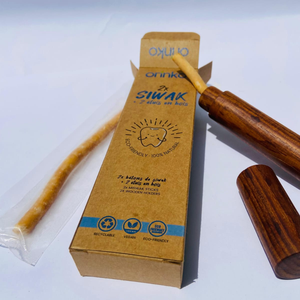 Organic Herbal Miswak Mouth Freshening Sticks Pack of 2 Teeth Cleaning Sticks with Wooden Holder for Oral Care - Product Image 1