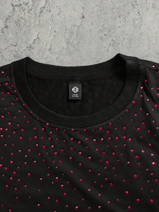 Camisetas de Verano de Algodón Pesado con Pedrería Roja de Alta Calidad, Diseño Oversize de Manga Corta y Corte Holgado para Hombre - Product Image 4