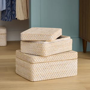 New design beautiful shape rattan <b>storage</b> <b>box</b> with lid made in Vietnam with wholesale price - Product Image 6