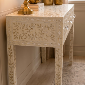 Mesa Consola Moderna de Lujo con Incrustaciones de Madreperla, Diseño Personalizado, Decoración para el Hogar, Muebles de la India - Product Image 4