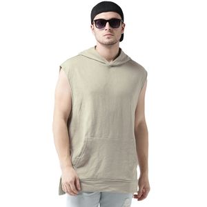 เสื้อสเวตเชิ้ตมีฮู้ดแบบไม่มีแขนสำหรับผู้ชาย สีเหลืองล้วน สไตล์ลำลอง ผ้าเฟรนช์เทอร์รี่ ทรงปกติ เหมาะสำหรับใส่ในฤดูใบไม้ร่วง - Product Image 5