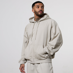 Autumn American Streetwear Brand High Street <b>Hooded</b> Fleece Sweatshirt Loose Zipper <b>Cardigan</b> <b>Men</b> Solid 100% 3D Embroidery - Product Image 1
