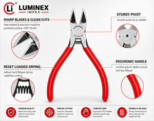 LUMINEX IMPEX LUB=113 <b>Long</b> <b>Nose</b> Stainless Steel Lightweight Smooth Work Jewelry Making Polishing Pliers for Bracelet Making DIY - Product Image 2