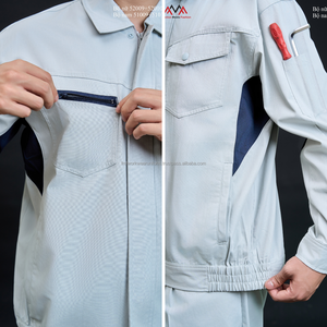 Vêtements de travail pour femmes les plus vendus, uniformes de réparation, ensembles de travail pour usine, bleu foncé, vêtements résistants à l'huile/gaz, chantier de construction - FMF factory OEM/ODM - Product Image 5