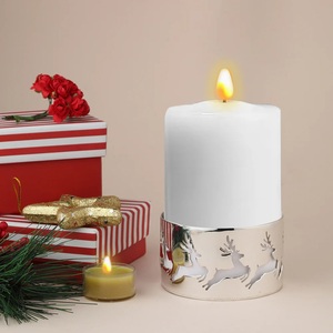 Golden Brass Christmas Tree and Deer Candle Stand Home Decoration for Holiday <b>Table</b> Centerpiece - Product Image 6