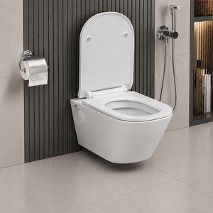 WC mural monobloc en céramique moderne, chasse d'eau Tornado, abattant à fermeture douce, écologique, design facile à nettoyer pour hôtels et appartements - Product Image 2